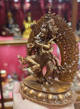 狮面空行母/15cm红铜佛像梵天藏传供奉摆件