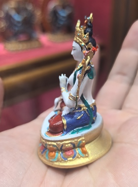 白度母/度母菩萨/卓玛/5cm彩绘佛像梵天佛堂供奉摆件