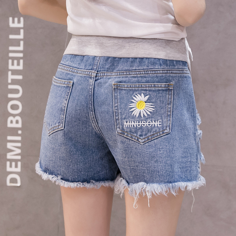 孕妇牛仔2020夏季外穿宽松孕妇裤子 妤沫孕妇直筒裤