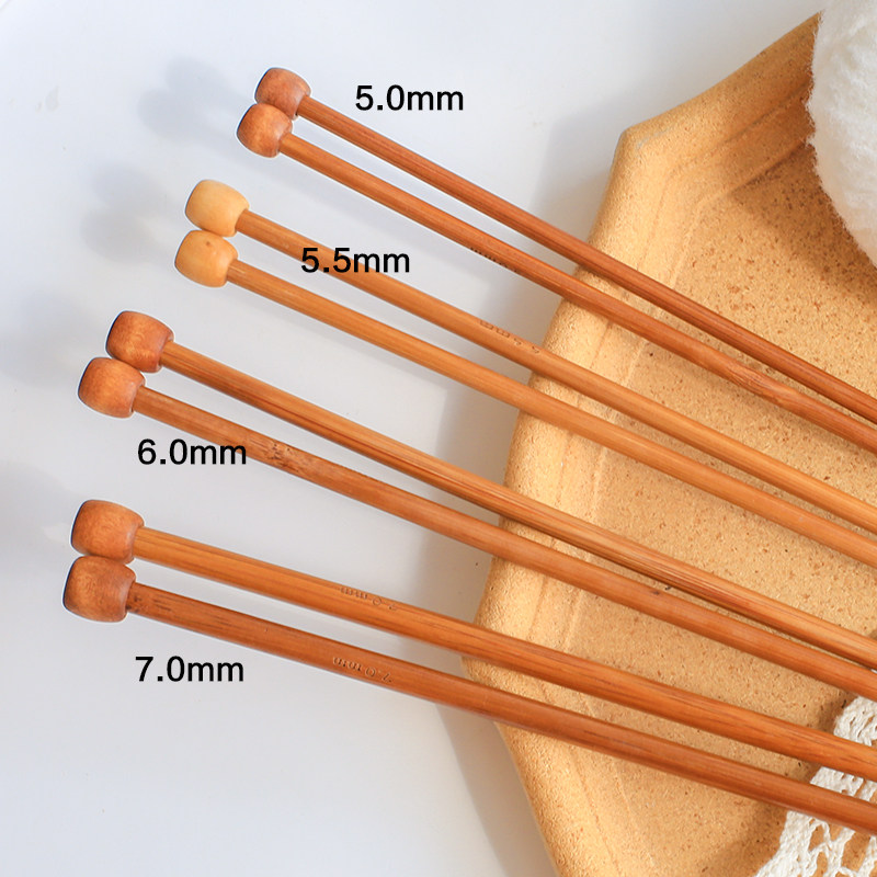 碳化竹针单头棒针手工编织围巾36cm直针毛线织毛衣针带帽防脱粗针,淘宝优惠券,粉丝福利购,淘宝优惠卷