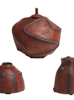 新中式复古陶瓷收纳罐花瓶摆件