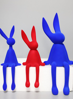 坐姿兔子摆件样板间儿童房装饰品