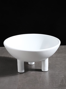 轻奢风极简黑白色树脂高脚摆件