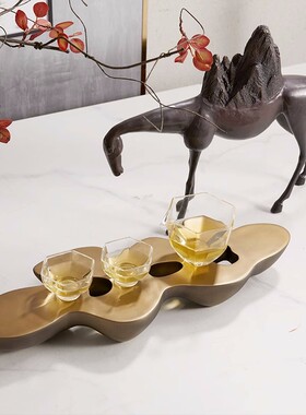 新中式黑红陶瓷花器挂画花瓶饰品