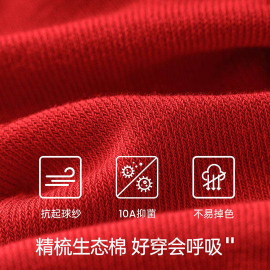 JKN Red Socks Year of the Horse Zodiac Year Socks Women's Cotton