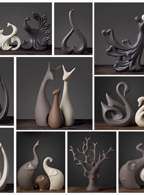 欧洲品质小摆件家居装饰创意客厅电视玻璃酒柜办公室玄关鹿工艺品