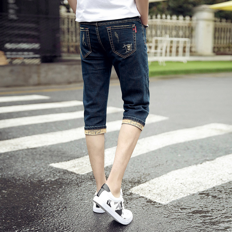 夏季7七分男中裤韩版潮流牛仔裤 二十五岁牛仔裤