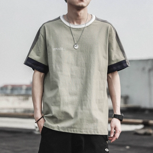 Tide, летняя трендовая оригинальная хлопковая футболка с коротким рукавом, круглый воротник