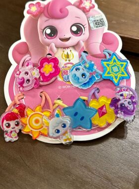 奇妙萌可主题生发绳绑头发皮筋五对装可爱头饰