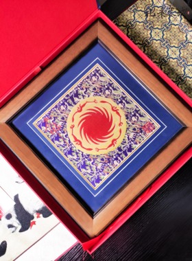 太阳神蜀锦相框摆件成都遗文