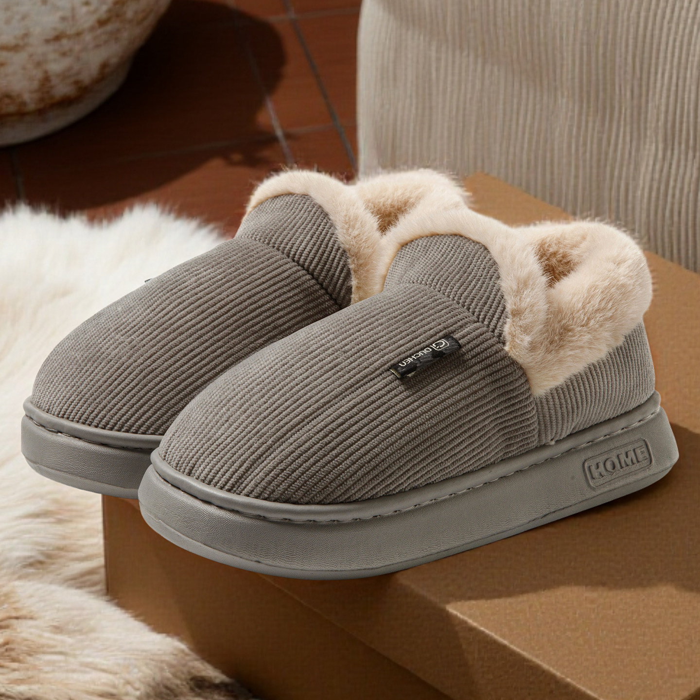 老人棉鞋一脚蹬包跟棉拖鞋男冬季加绒保暖防滑厚底毛毛绒可外穿女,淘宝优惠券,粉丝福利购,淘宝优惠卷