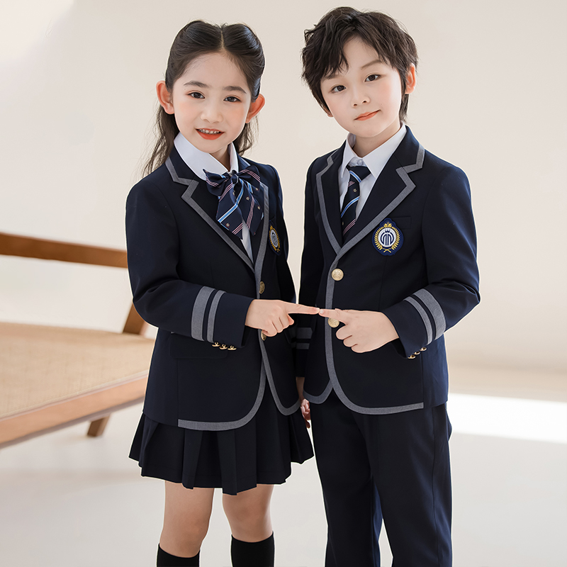 英伦学院风西装套装小学生秋冬季新款男女童班服韩版制服幼儿园服-图0