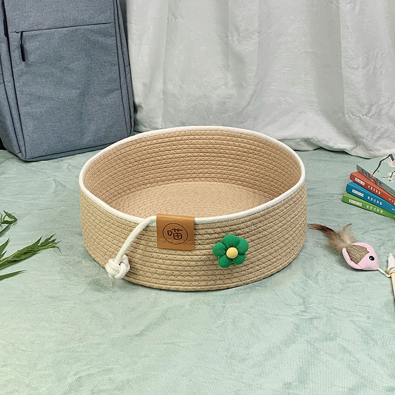 猫窝藤编夏季凉窝猫咪窝四季通用网红猫抓板一体窝深度睡眠可水洗,淘宝优惠券,粉丝福利购,淘宝优惠卷
