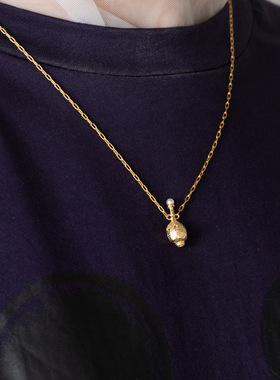 复古瓶子纯银项链镶珍珠小众高级