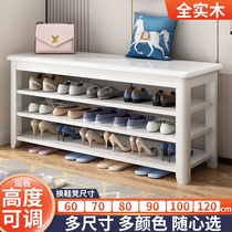 Changing shoes stool solid wood Home doorway Long stool multilayer can be contained with shoes stool Shoe Cabinet Integrated seat-style shoes shelf