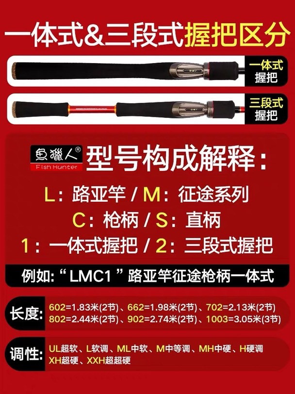 鱼猎人征途路亚竿泛用竿渔猎人远投超硬碳素杆枪柄直柄路亚竿套装,淘宝优惠券,粉丝福利购,淘宝优惠卷