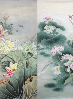 红枫轩画室工笔画白描底稿荷花花鸟四尺国画宣纸手绘稿可直接上色