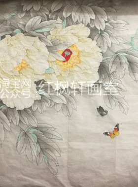 熟宣纸手绘儿童线描包邮工笔花鸟