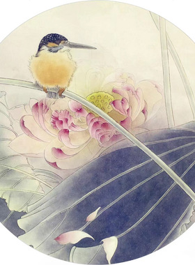 有步骤花鸟国画白描底稿小品牡丹