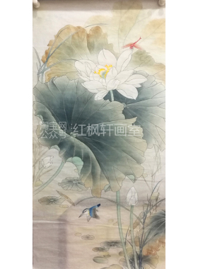 令箭荷花可直接上色熟宣纸工笔画