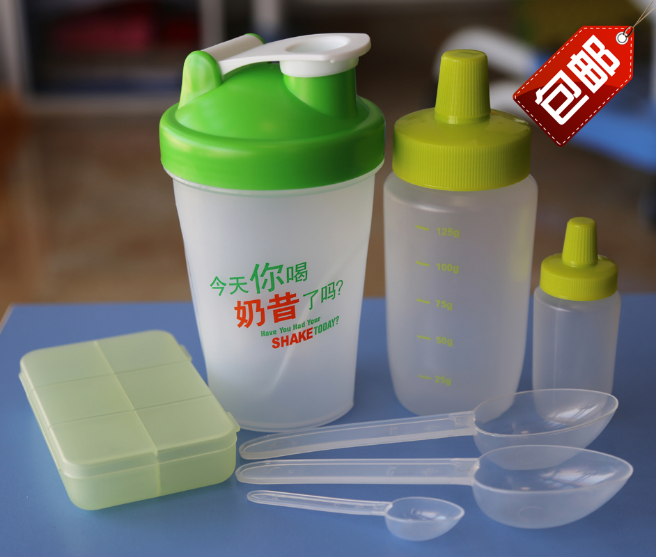 康宝莱7件套奶昔杯 摇摇杯 搅拌杯600ml  七件套 量勺 粉盒茶饮勺 - 图0