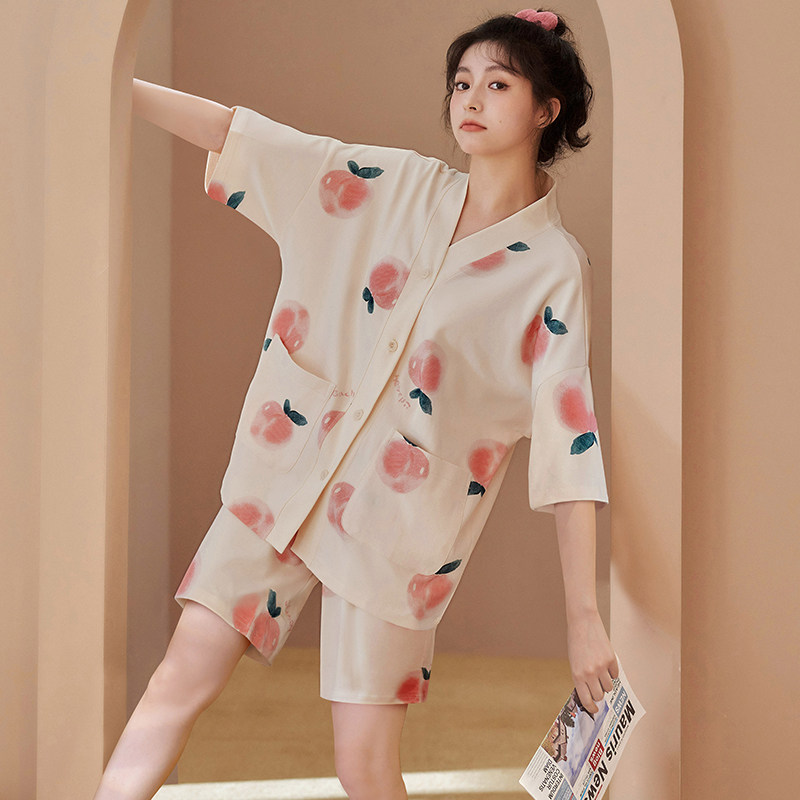 2022年新款夏季针织棉质短袖睡衣 奥美诗嘉睡衣/家居服套装