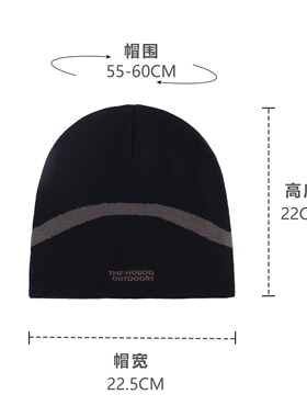 日系黑色毛线堆堆帽秋冬保暖防风