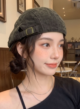 秋冬英伦复古大头围前进帽