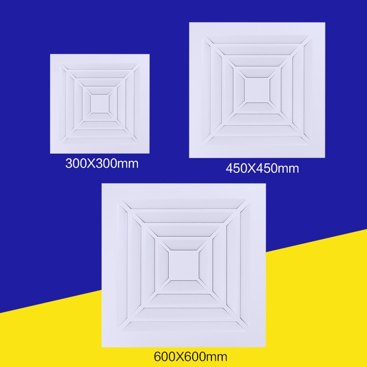 集成吊顶工程出风口面板600X600排气通风全铝扣板换气扇面罩30X30-图2