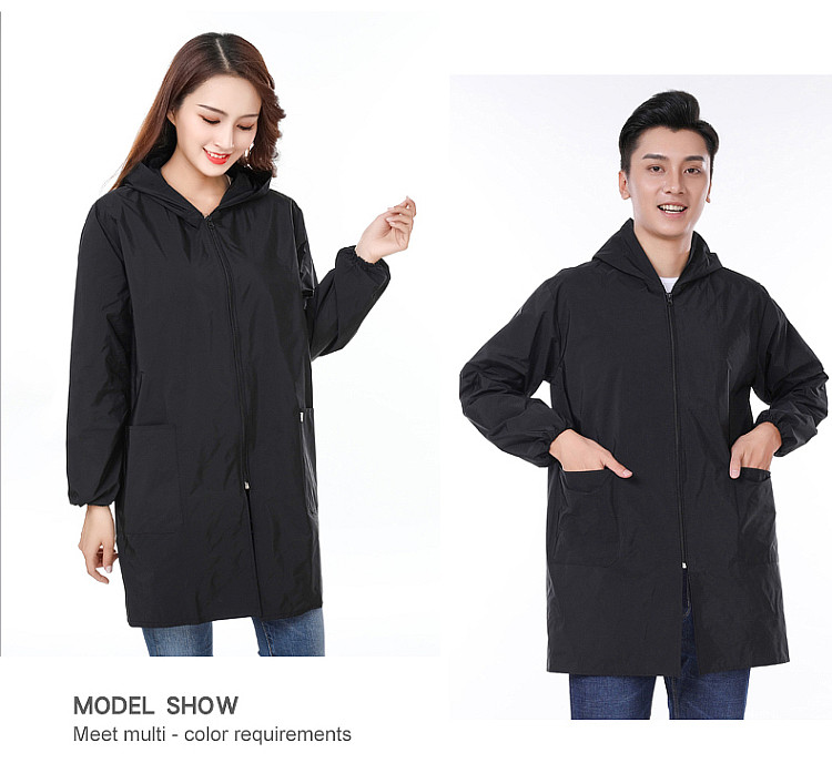 韩式春秋罩衣大人女纯色工作服防水防油厨房围裙长袖拉链男士外穿,淘宝优惠券,粉丝福利购,淘宝优惠卷