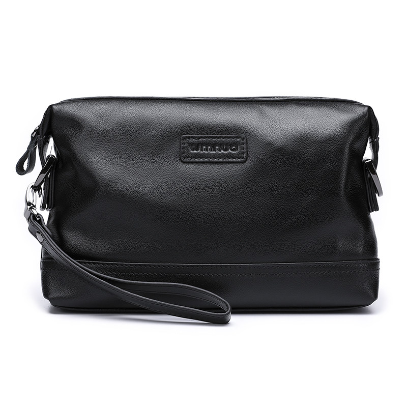 休闲牛皮男手包多功能小背包 wmnuo男士包袋