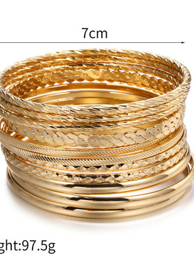 金色手镯多个波西米亚民族风饰品西域古风配饰表演首饰
