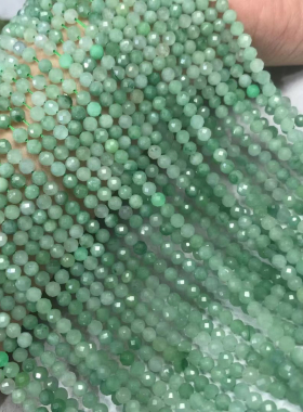天然绿翡翠足球刻面圆珠散珠半成品项链手链半成品手工串珠