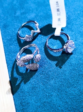 女锆石微镶日韩时尚大气戒指