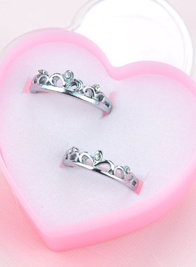 女铜锆石日韩风保色情侣戒指