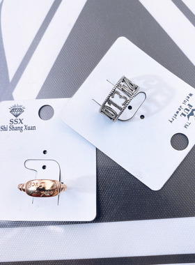 女古银做旧复古保色戒指开口调节