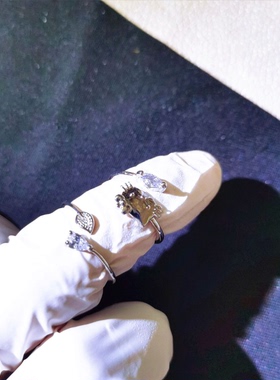 女铜锆石日韩清新开口简约戒指