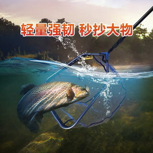 红健抄网头网兜抄鱼网捞鱼网大物抄网竿特硬钓鱼渔超网鱼硅胶抄网 - 图0