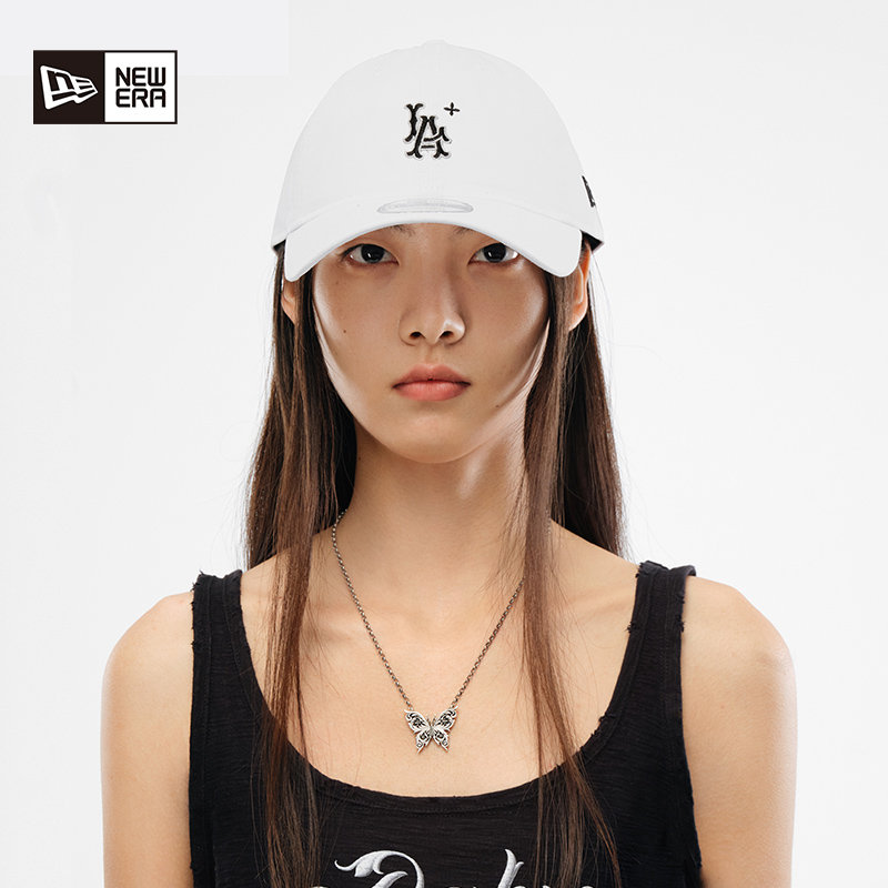 New Era X SMFK X MLB联名弯檐遮阳棒球帽刺绣男女简约百搭软顶-图1