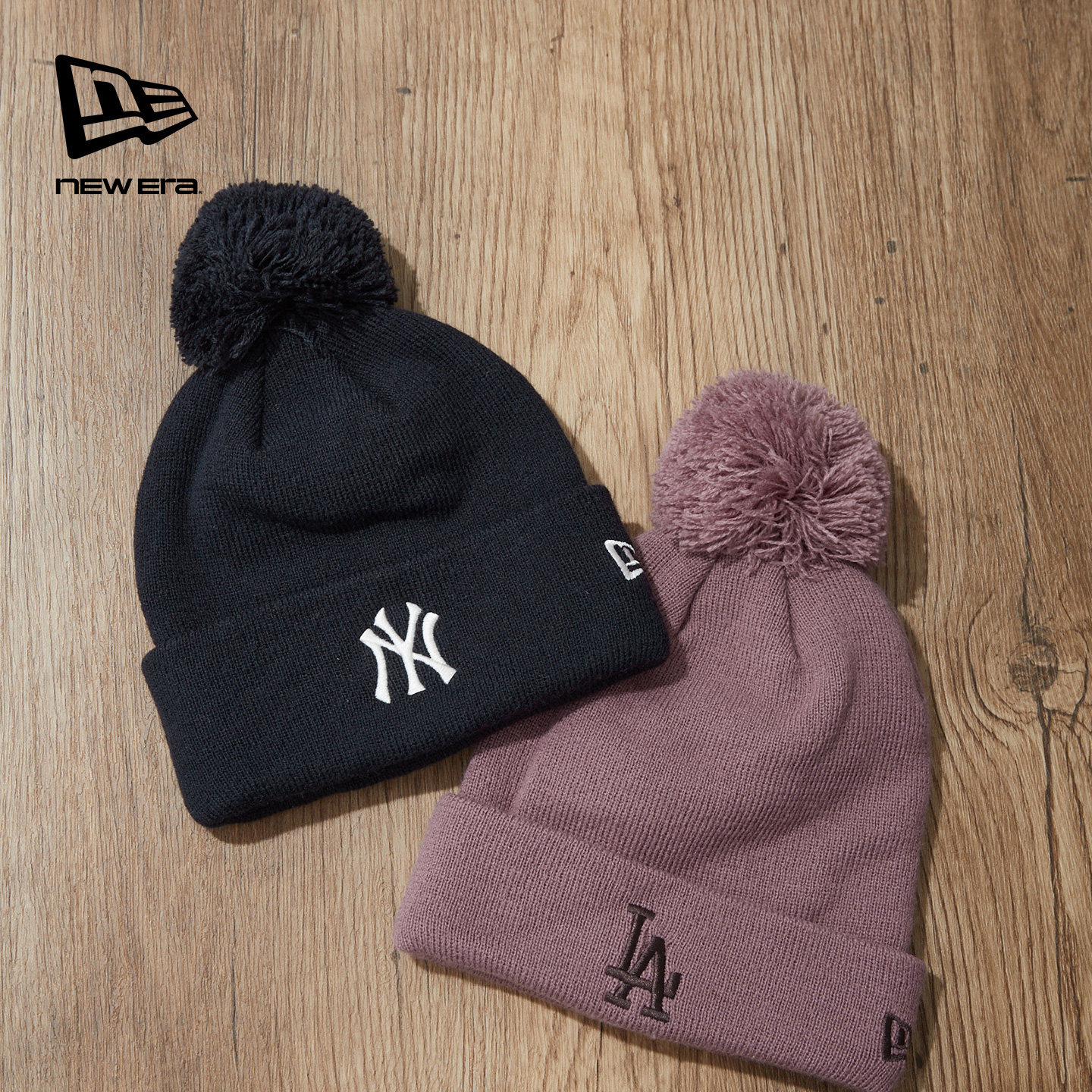 New Era纽亦华2025冬季新款MLB刺绣儿童复古针织毛线帽保暖可爱潮,淘宝优惠券,粉丝福利购,淘宝优惠卷