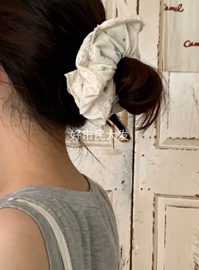 大发试验站 自制碎花发圈基础款百搭韩系少女拼色头绳可爱bm风ins