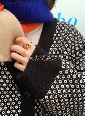 甜酷氛围感时髦金小众设计感戒指