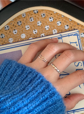 大发试验站极简高级感银戒指