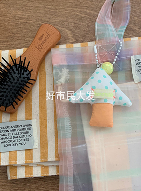 大发试验站 多巴胺彩色夏日包挂件蘑菇碎花布料钥匙扣手机链可爱