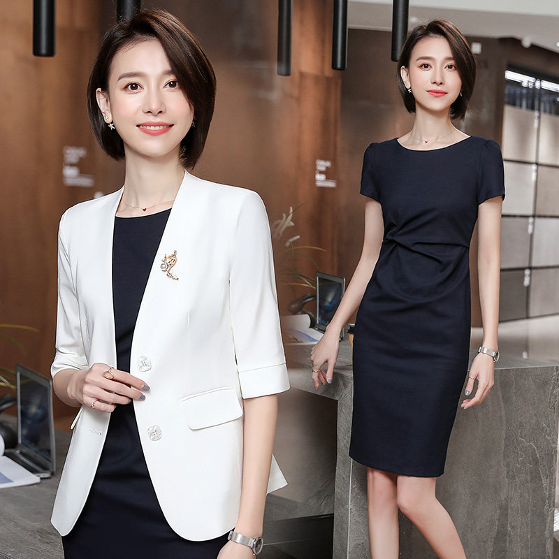 高端职业装夏季主持人美容师套裙 阳光诺卡职业女裙套装