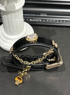 手链 PuppyJoy独家「金铃颂」小猫牛皮手环高级手工定制