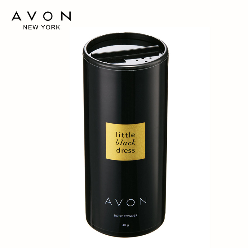 雅芳小黑裙爽身40g爽身粉细腻香粉 avon雅芳晨曦爽身粉
