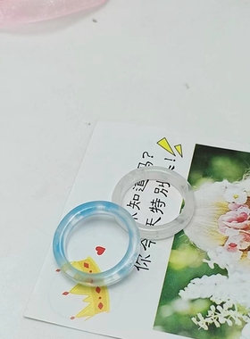 情侣树脂韩版迷你戒指轻巧百搭