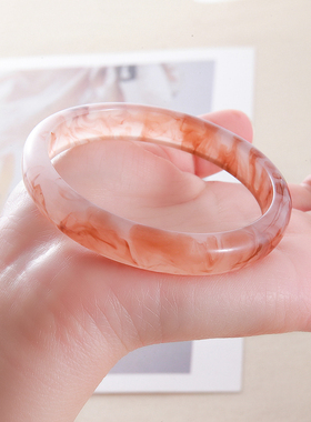 琥珀色手镯无亚克力小众设计女