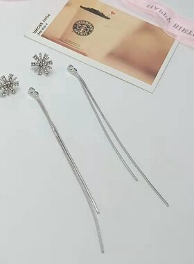 耳环简约百搭银色女水钻